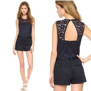 Club Monaco Alexus Lace Romper in Aviator Navy size 0